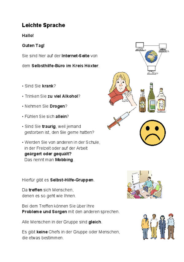 Das Selbsthilfe-Büro in Leichter Sprache